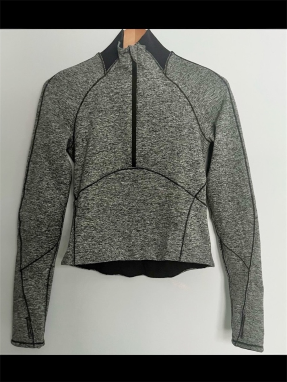 Lululemon Always Alert 1/2 Half Zip Heathered Black Size 4